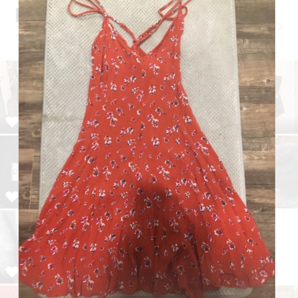 Red sundress floral